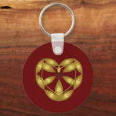 Porte-clés Abstrait coeur floral (Recto)