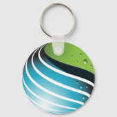 Porte-clés Abstrait Green and Blue Globe Modern Earth (Recto)