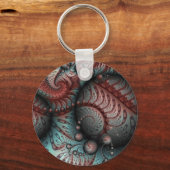 Porte-clés Abstrait Imaginaire dynamique Fractal Art Brown Bl (Verso)