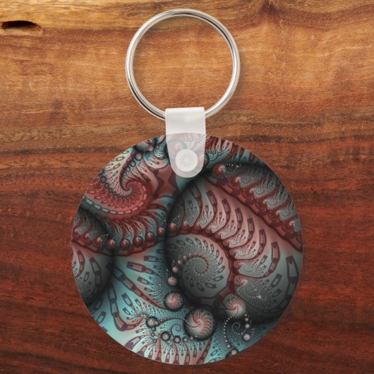 Porte-clés Abstrait Imaginaire dynamique Fractal Art Brown Bl (Recto)