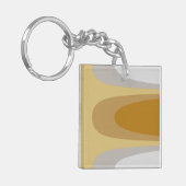 Porte-clés Abstrait moderne Brown Jaune, gris Art géométrique (Devant gauche)