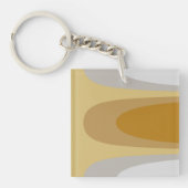 Porte-clés Abstrait moderne Brown Jaune, gris Art géométrique (Devant)