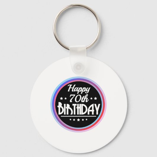 Porte-clés Abstrait moderne Joyeux 70e anniversaire (Recto)