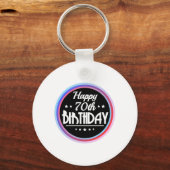 Porte-clés Abstrait moderne Joyeux 70e anniversaire (Recto)