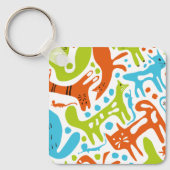 Porte-clés Abstrait Motif de chat Whimsical moderne animal de (Recto)