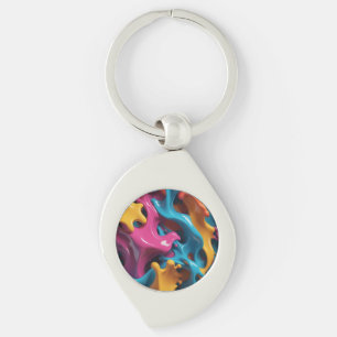 Porte-clés Abstrait multicolore