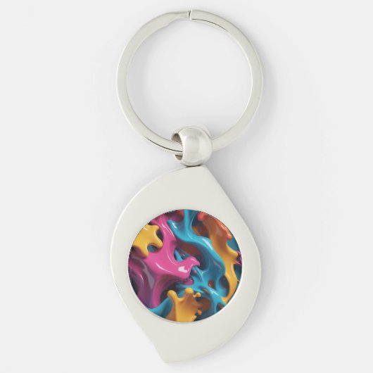 Porte-clés Abstrait multicolore (Devant)