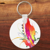 Porte-clés Abstrait Oiseau de Paradise Paint Splatters (Recto)