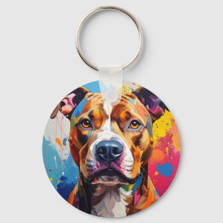 porte-clés abstrait pitbull