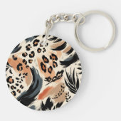 Porte-clés Abstrait Poster de animal exotique peint Leopard (Dos)