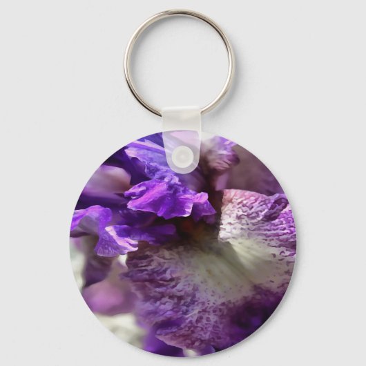 Porte-clés Abstrait Striking Purple, Violet et Mauve Iris (Recto)