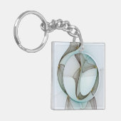 Porte-clés Abstrait Turquoise Brown Gold Elegance (Devant gauche)