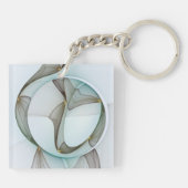 Porte-clés Abstrait Turquoise Brown Gold Elegance (Dos)