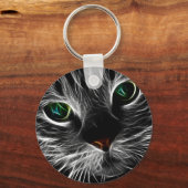 Porte-clés Abstrait Visage Kitty blanc | Fractal Kitty (Recto)