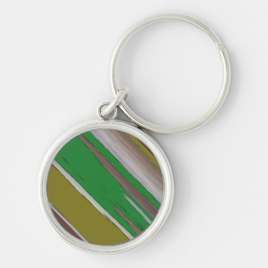 Porte-clés Abstraite diagonale verte et Brown (Devant)