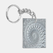 Porte-clés Abstraite spirale gris clair (Devant gauche)