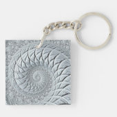 Porte-clés Abstraite spirale gris clair (Dos)