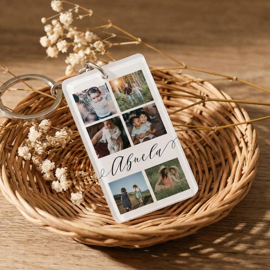 Porte-clés Abuela Gift for Grandma Photo Collage Keepsake