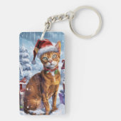 Porte-clés Abyssinian Chat Winter Wonderland Noël Joie (Dos)