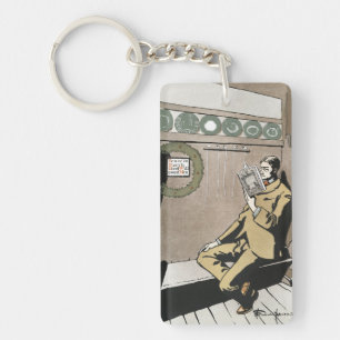 Porte-clés Academia Sombre Lecture de Noël Vintage Homme Art