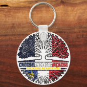 Porte-clés Acadia Acadia France Arbre Drapeau (Verso)