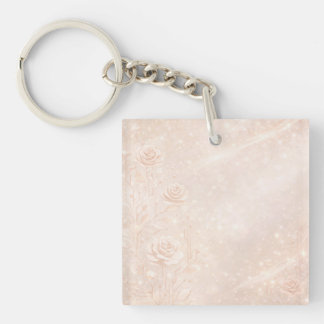 Porte-clés Accents floraux en ivoire et or rose en art IA