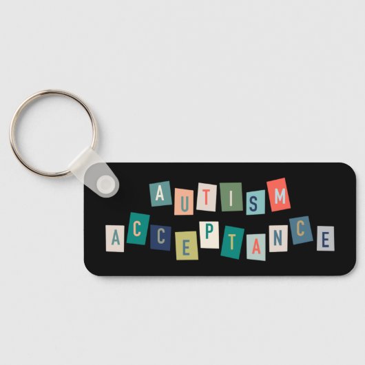 Porte-clés Acceptation de l'autisme | Arrière - plan noir (Verso)
