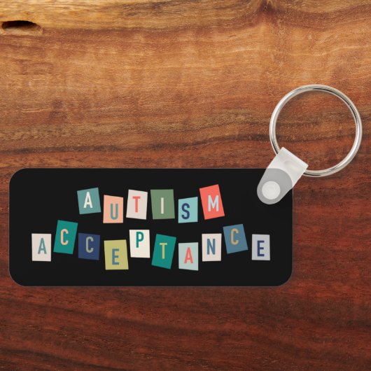 Porte-clés Acceptation de l'autisme | Arrière - plan noir (Recto)