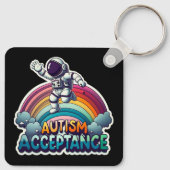 Porte-clés Acceptation de l'autisme Astronaut arc-en-ciel (Dos)