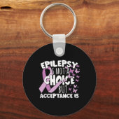 Porte-clés Acceptation de l'épilepsie du ruban pourpre (Recto)