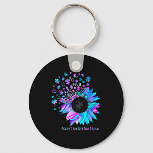 Porte-clés Accepter comprendre amour tournesol sensibilisatio