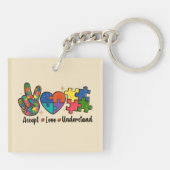 Porte-clés Accepter l'amour comprendre - Coeur de Sensibilisa (Dos)