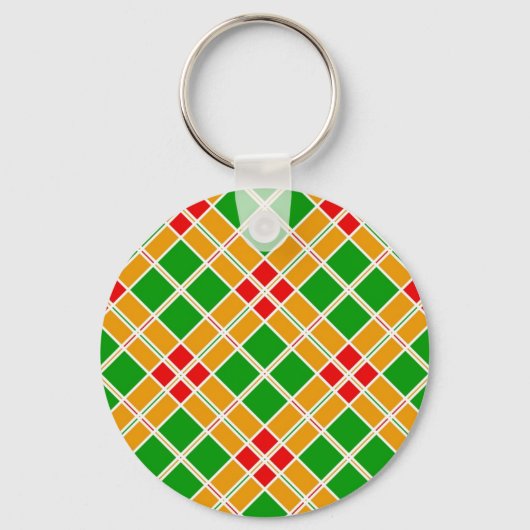 Porte-clés Accessoire motif jaune argyl vert brillant (Recto)