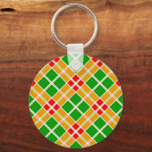 Porte-clés Accessoire motif jaune argyl vert brillant (Recto)