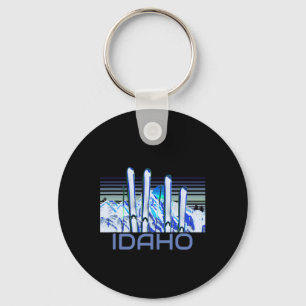 Porte-clés Accessoires de ski de l'Idaho Rétro Ski de l'Idaho
