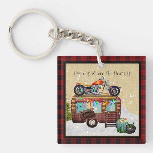 Porte-clés ACCUEIL EST OÙ LE COEUR EST Drôle Trailer Trash Ca