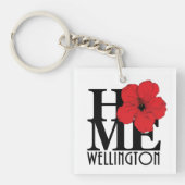 Porte-clés ACCUEIL Wellington Florida Red Hibiscus (Devant)