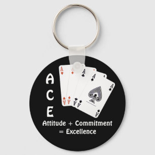 Porte-clés ACE Attitude + Engagement = Excellence