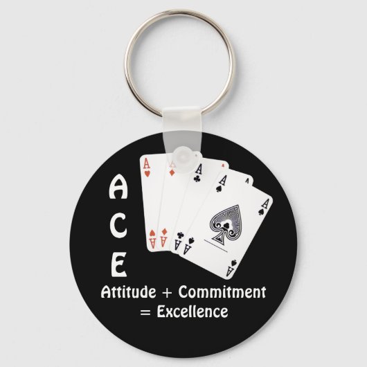 Porte-clés ACE Attitude + Engagement = Excellence (Recto)