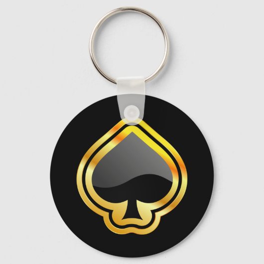 Porte-clés Ace d'or des pique (Recto)