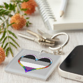 Porte-clés Ace Pride Heart Keychain (Devant Droit)