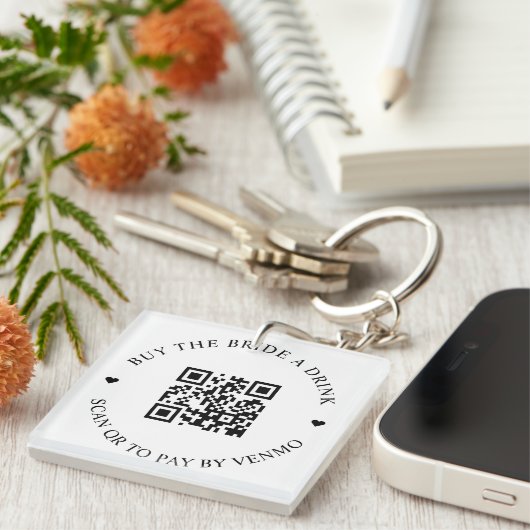 Porte-clés Acheter L'Épouse Un Boisson Code QR (Devant Droit)