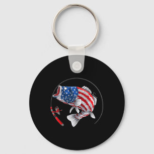Porte-clés Achigan à grande bouche États-Unis Drapeau américa