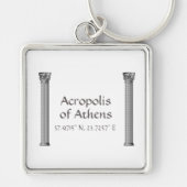 Porte-clés Acropole d'Athènes Latitude Longitude (Devant)