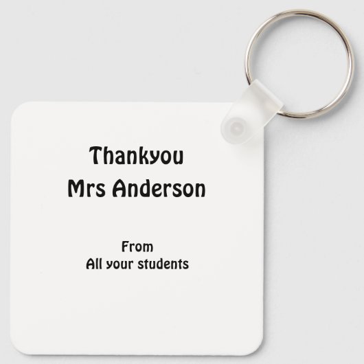 Porte-clés Acrostique professeur merci (Dos)