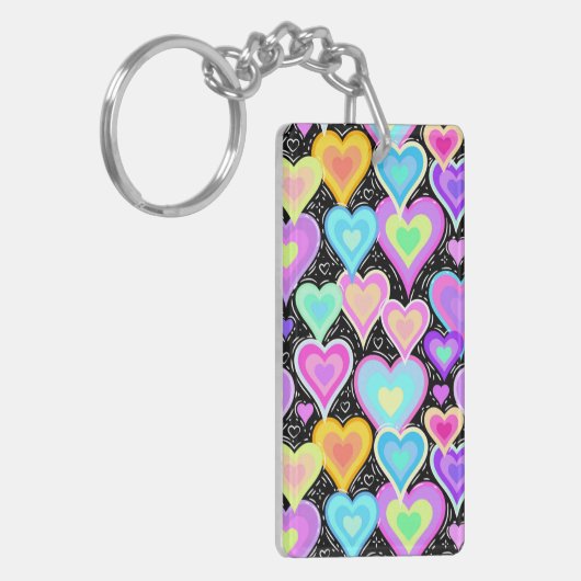 Porte-clés Acrylic Keychain "Hearts" (Devant gauche)