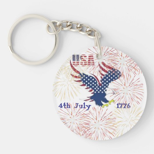Porte-clés Acrylic Keychain USA 4th July  (Devant)