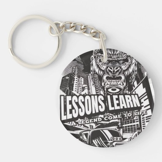 PORTE-CLÉS ACRYLIC LEGENDARY GORILLA LESSONS LEARN KEYCHAIN  (Devant)