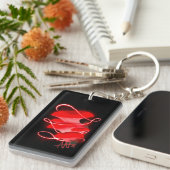 Porte-clés Acrylique de champignons rouges brillants d'huître (Devant droit)