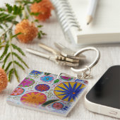 Porte-clés Acrylique Florale Moderne (Devant Droit)